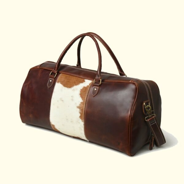 sonora cow fur leather duffel bag