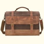 Summit Bound Vintage Canvas Leather Briefcase