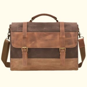 Summit Bound Vintage Canvas Leather Briefcase