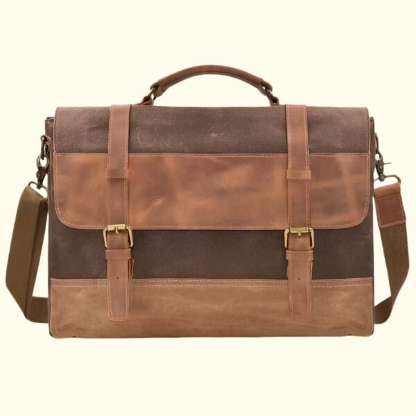 Summit Bound Vintage Canvas Leather Briefcase
