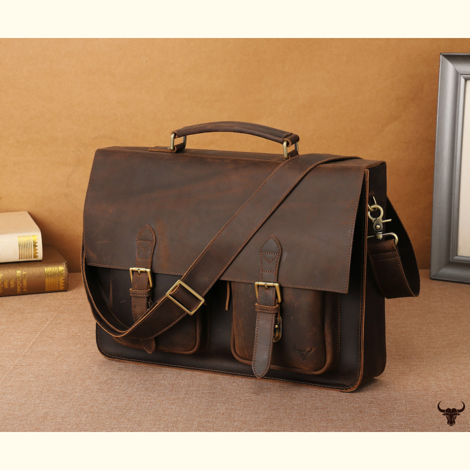handmade leather briefcase