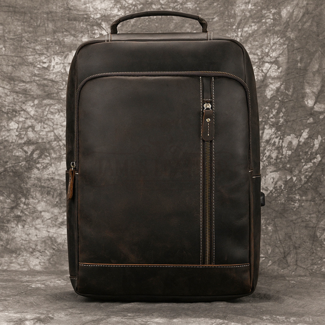 full-grain cowhide leather backpack
