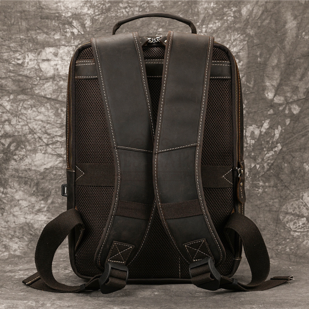 stylish leather backpack