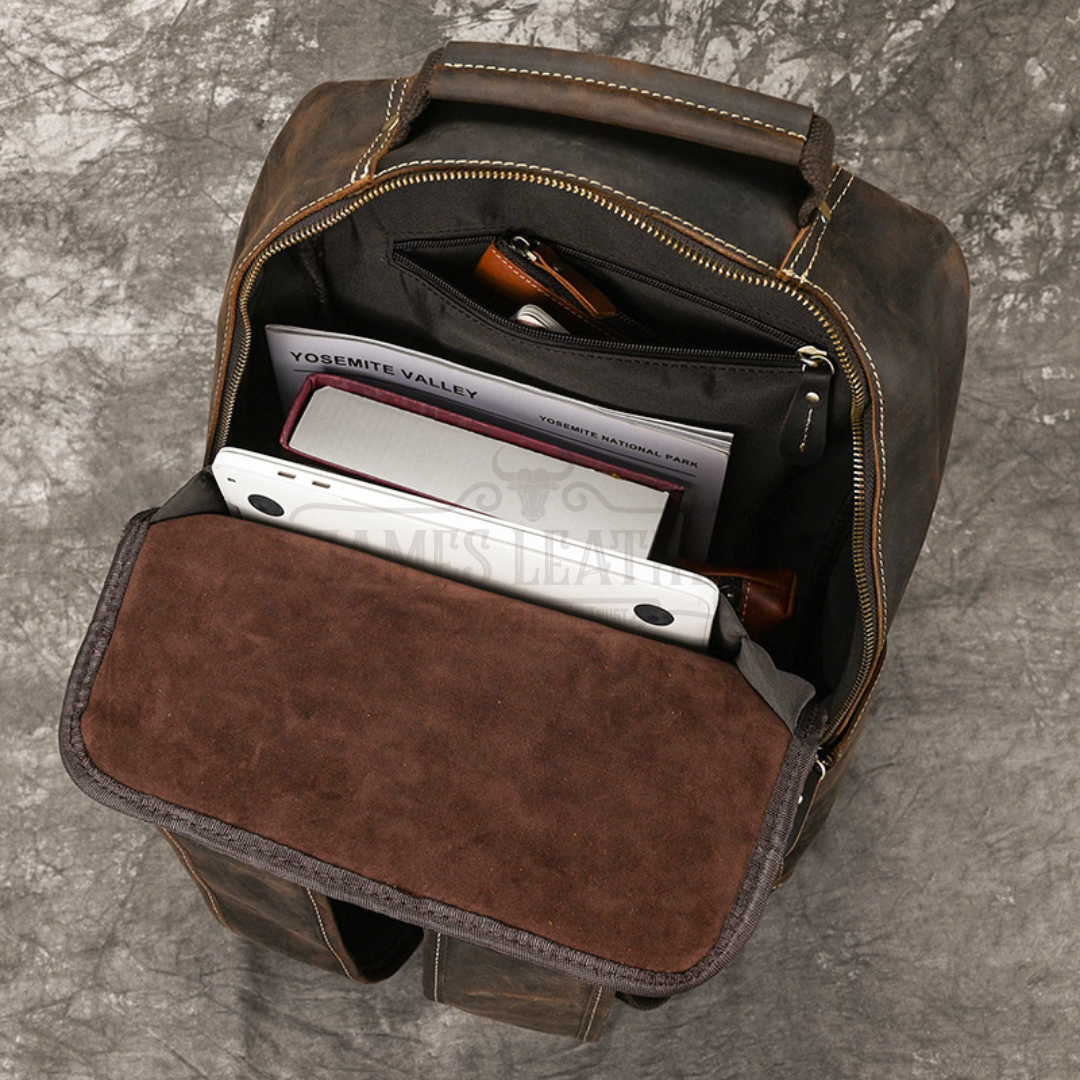 durable leather backpack