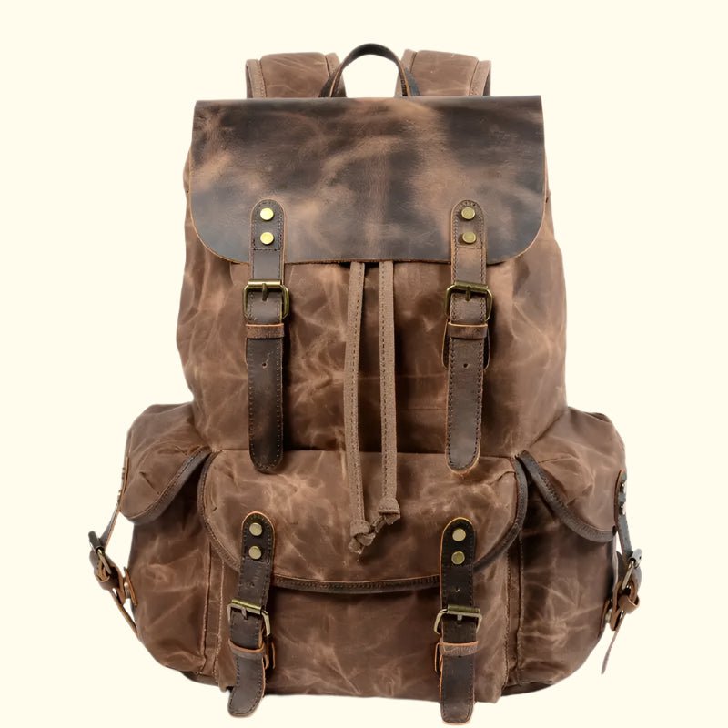 full-grain leather backpack for travel