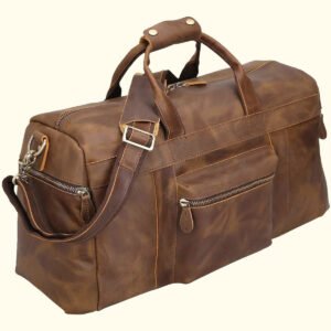 full grain cowhide leather duffel bag