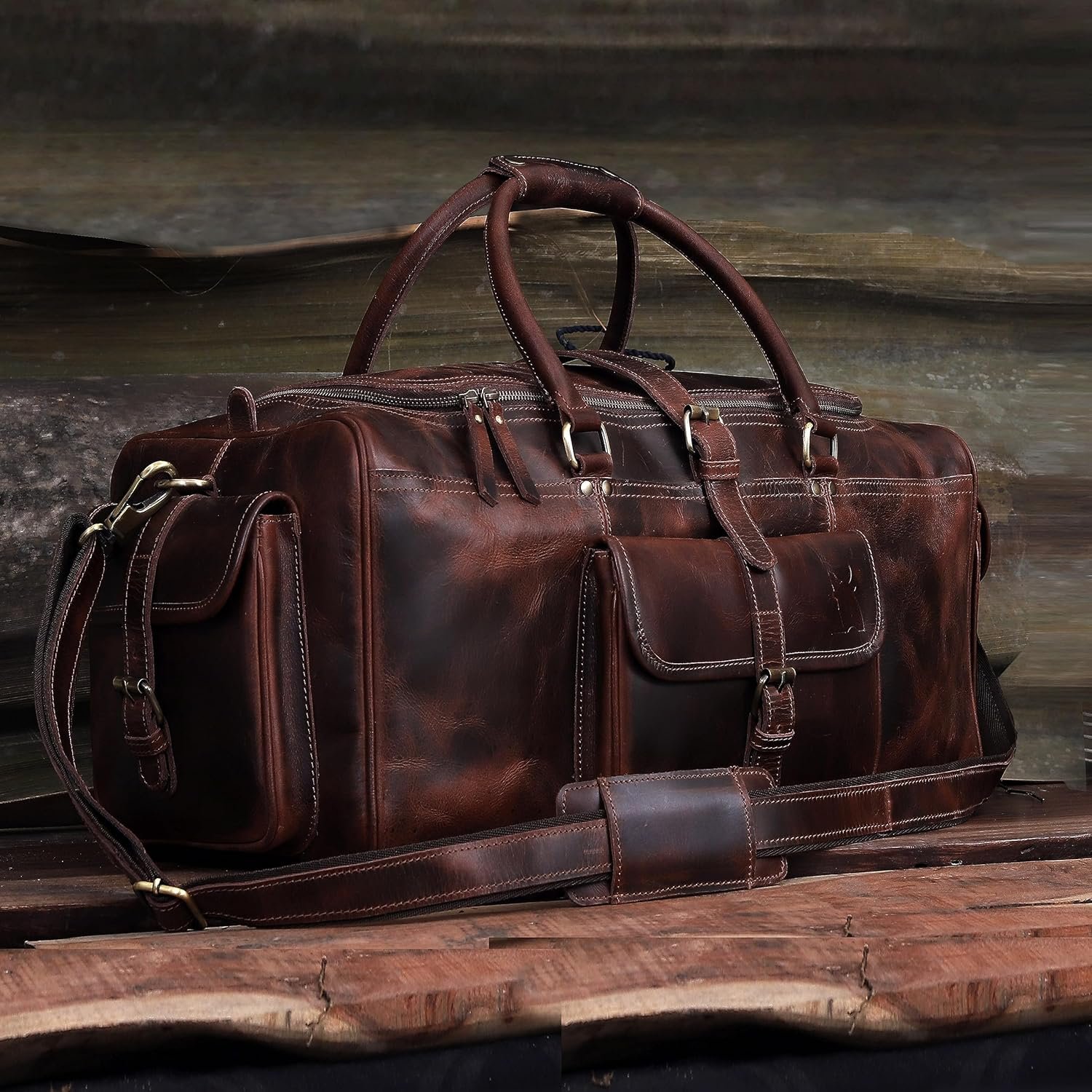 versatile buffalo leather bag