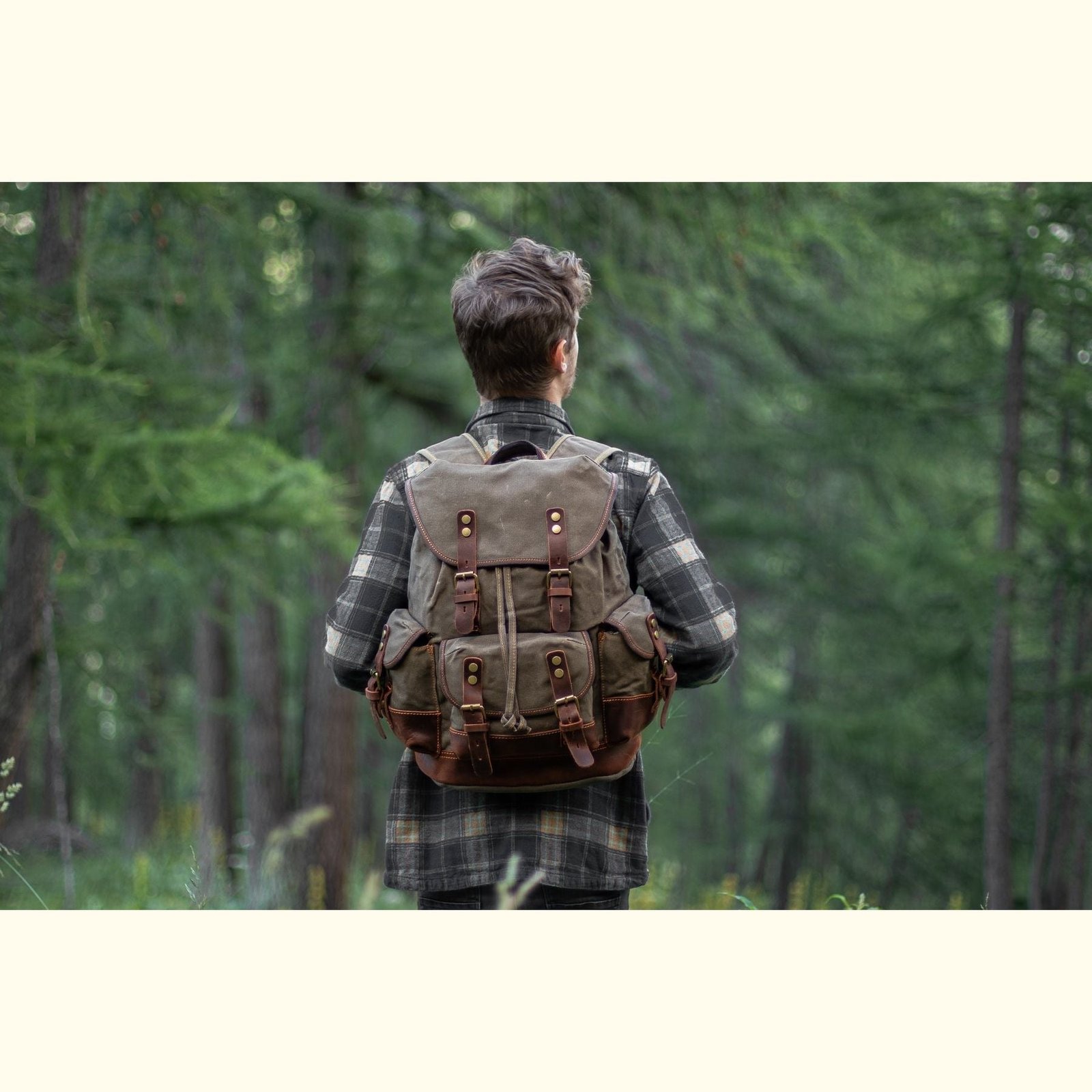 Stylish canvas travel backpack