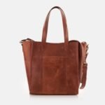 rich mahogany shoulder tote bag