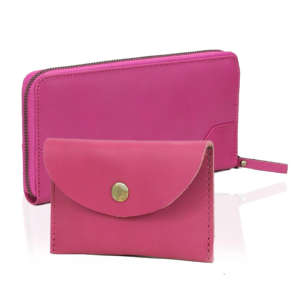 wallet in pink leather