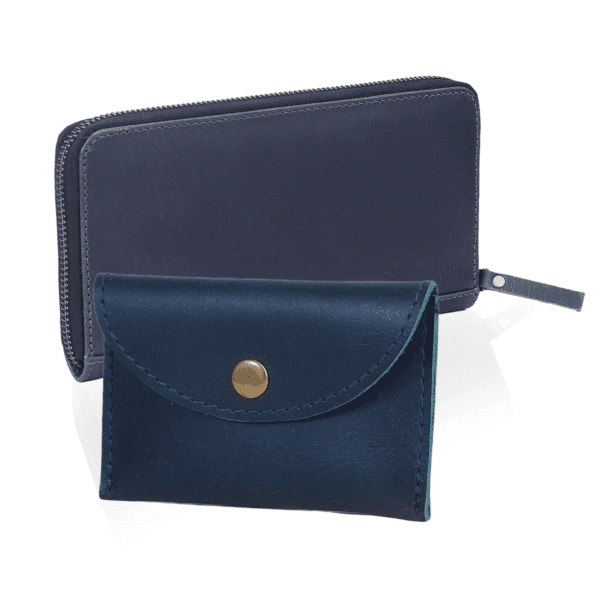 navy leather wallet