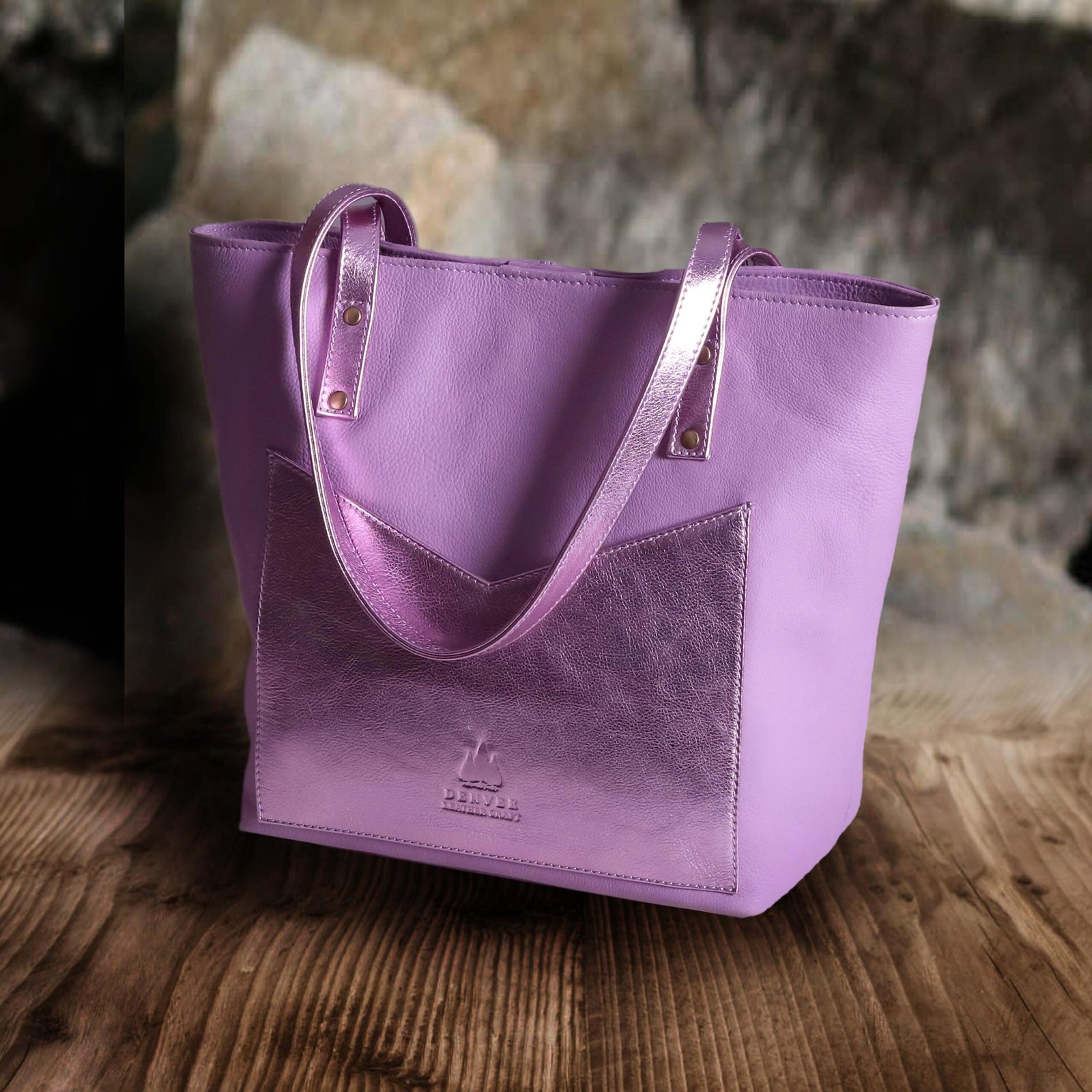 Purple Leather Handbag