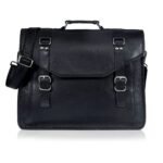 Jake Black Leather Messenger Bag