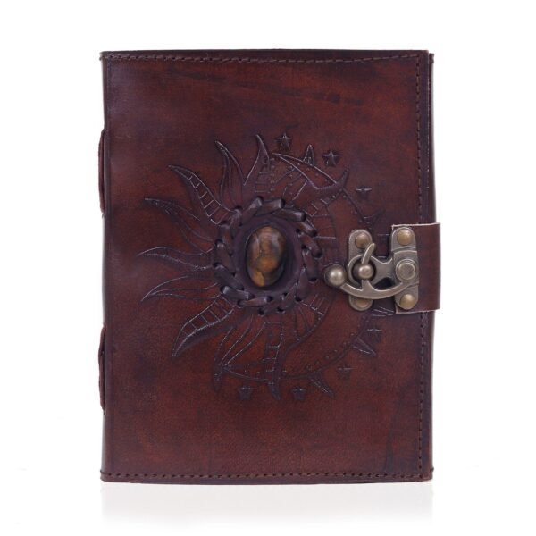leather tiger stone journal