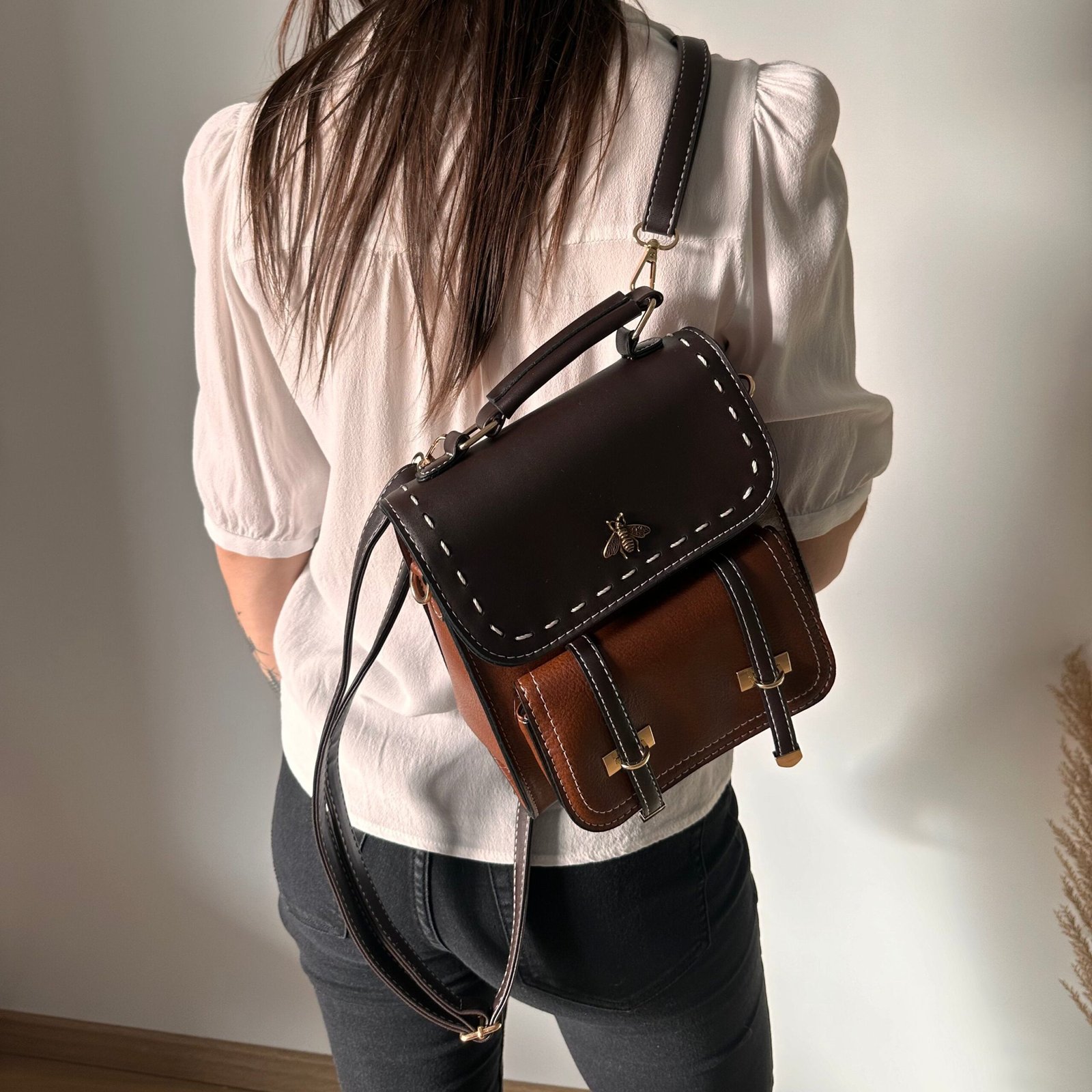 stylish Vegan leather backpack