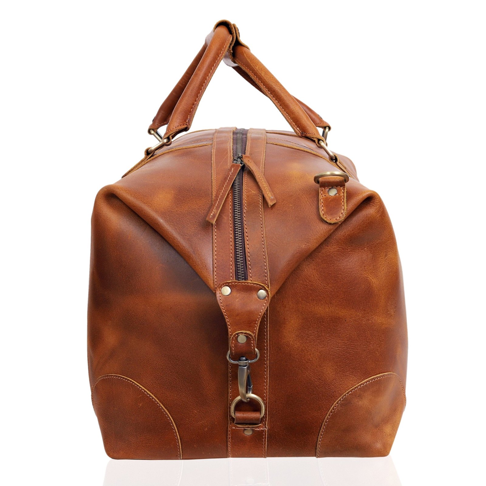 stylish leather duffel set