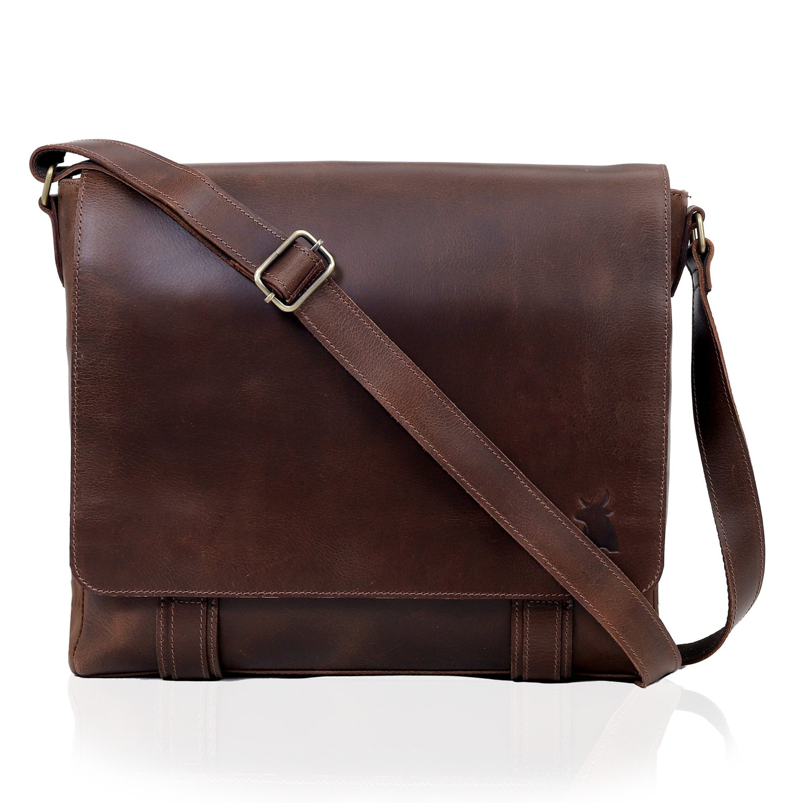 Vintage leather messenger bag