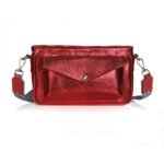 Carmine Red Leather Camera Bag