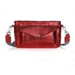 Carmine Red Leather Camera Bag