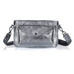 leather camera bag steel silver
