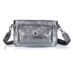 leather camera bag steel silver