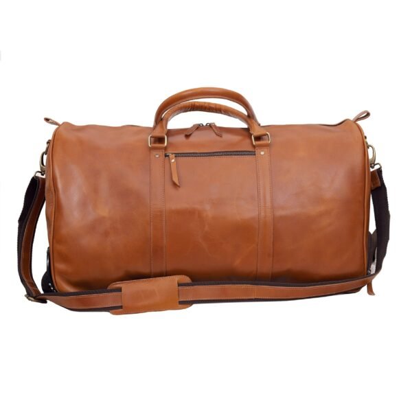 premium leather trolley duffle bag