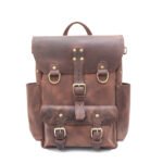 vintage leather backpack