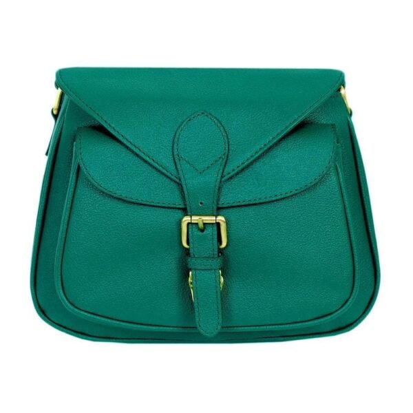 LITCHI LEATHER CROSSBODY BAG TEAL fashion