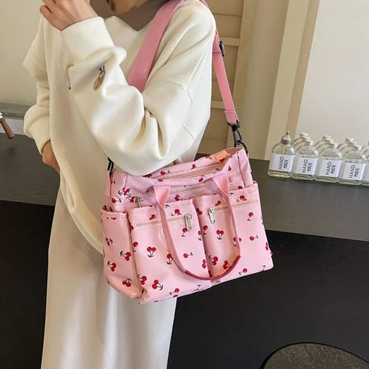 modern cherry print tote