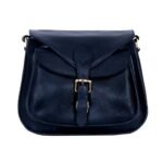 Litchi Leather Crossbody Bag Blue