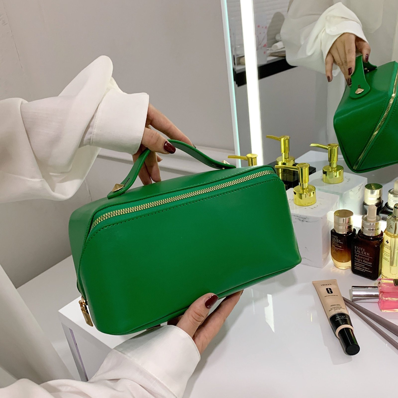 fashionable vegan leather bag