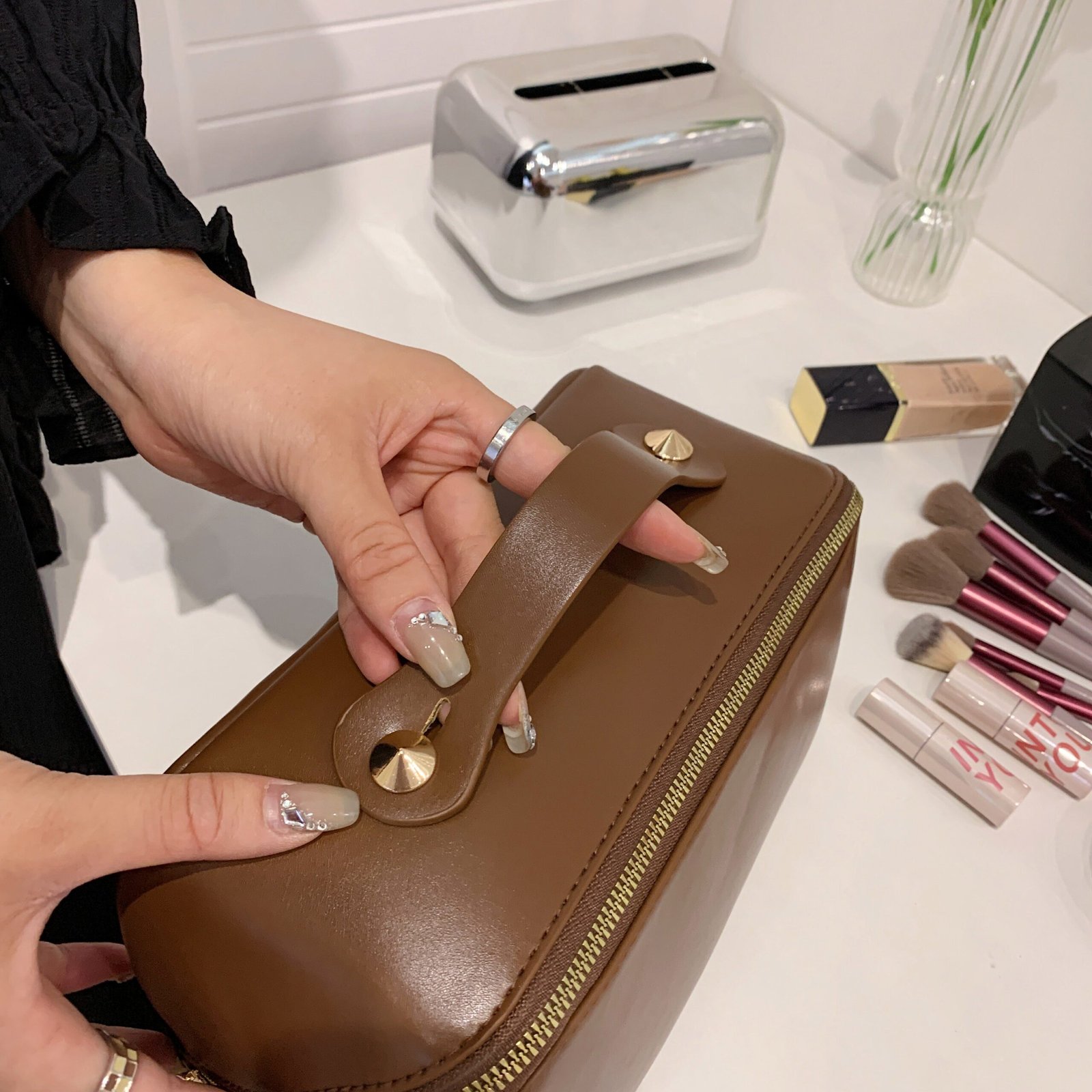 compact makeup pouch