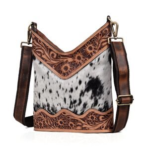 TOOLED LEATHER CROSSBODY BAG