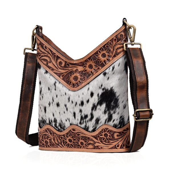 TOOLED LEATHER CROSSBODY BAG