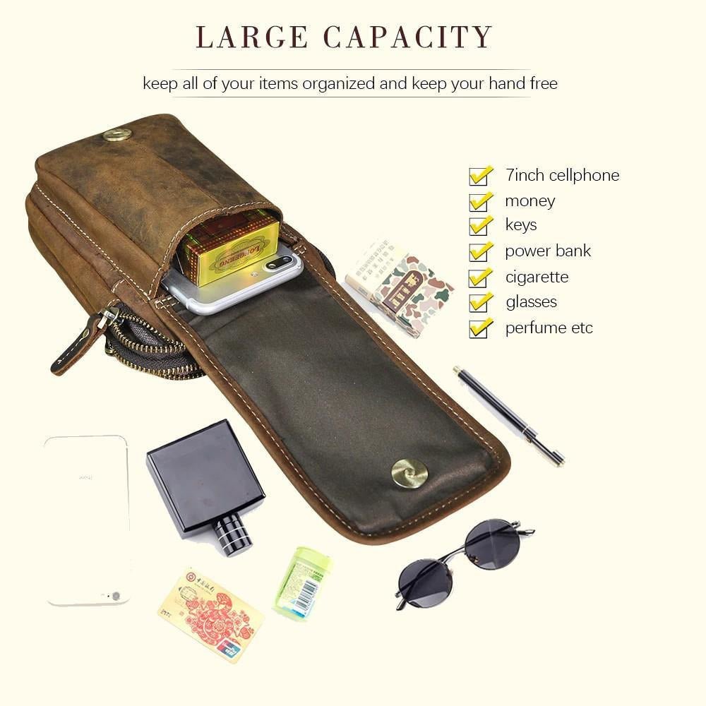 genuine leather waist pouch
