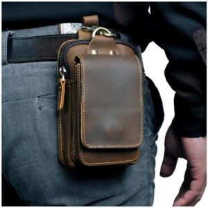 cowhide leather belt pouch waist bag