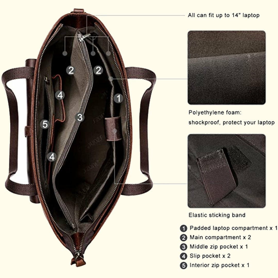 premium leather messenger bag