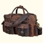 retro buffalo leather captain briefcase