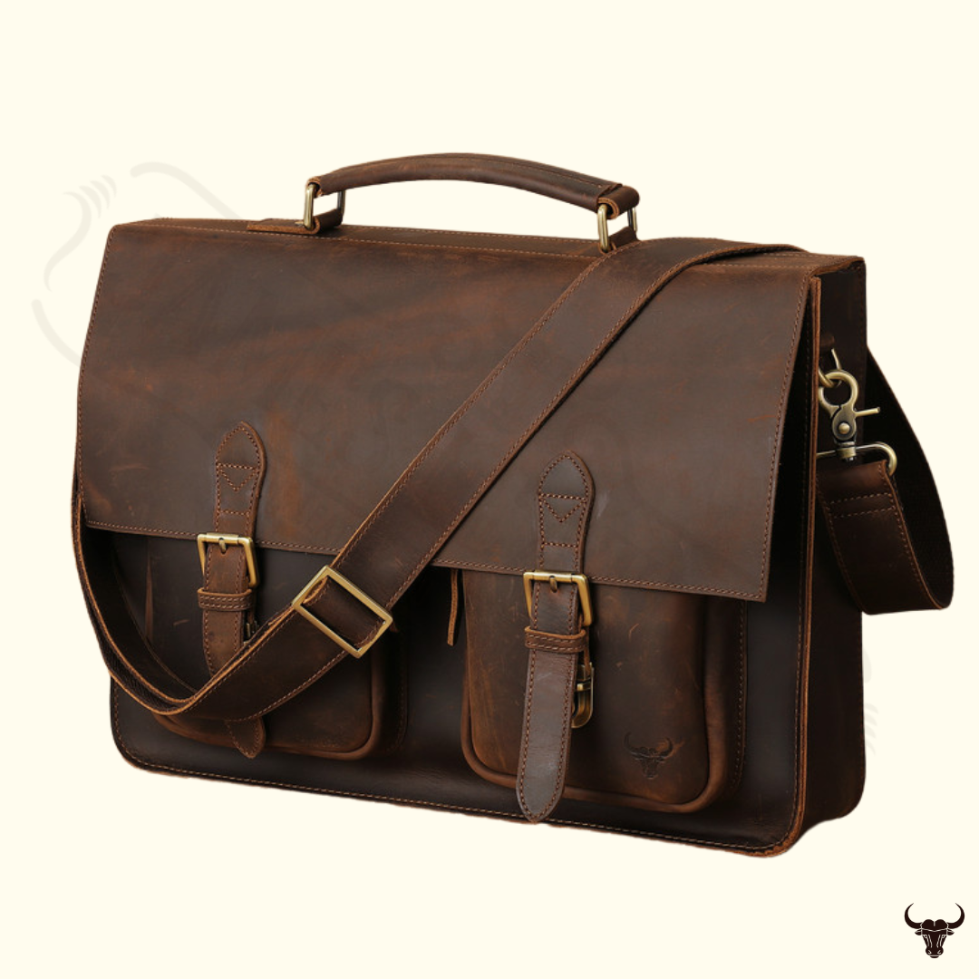 vintage leather briefcase
