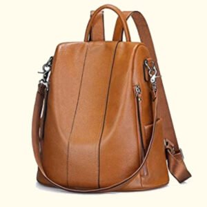 casual women soft leather backpack