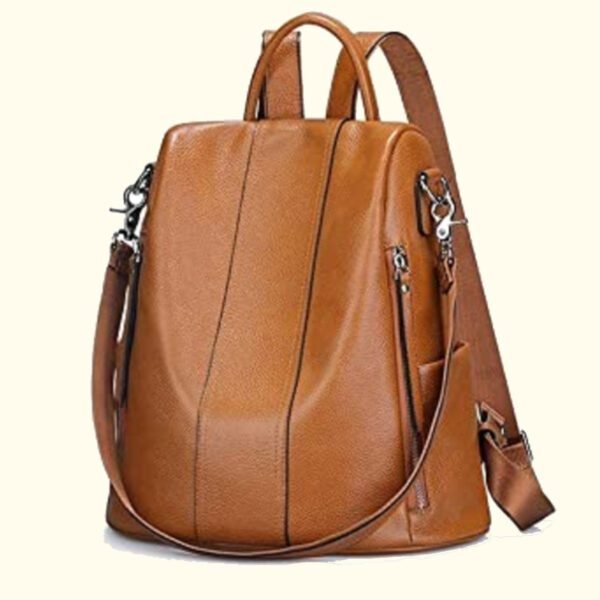 casual women soft leather backpack