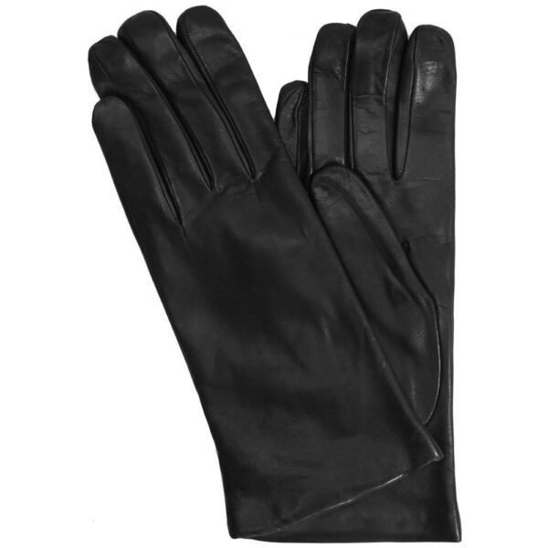 women's cashmere lined black leather gloves
