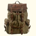 leather canvas travel backpack