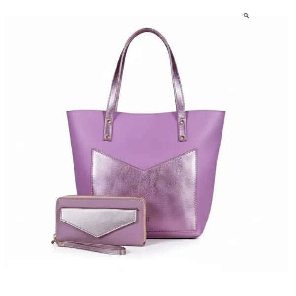 Versatile Lilac Leather Bag