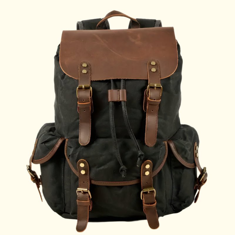 waterproof leather canvas backpack