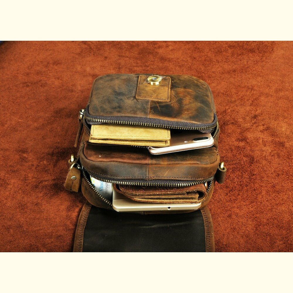 Vintage brown leather pouch