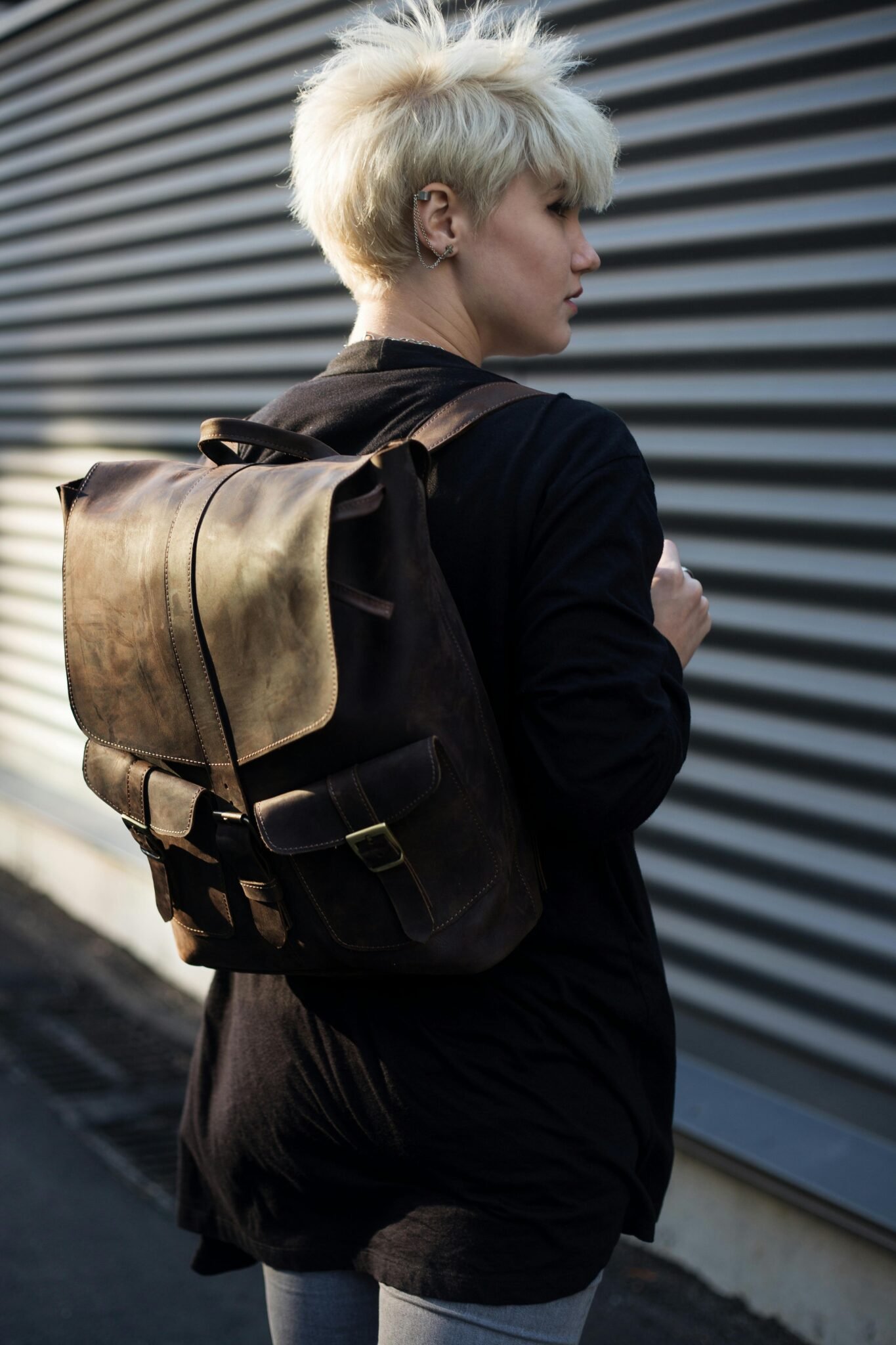 Leather backpacks for men and women