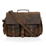MADDISON BUFFALO LEATHER MESSENGER LAPTOP BAG in vintage brown