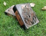 wolf embossed leather journal